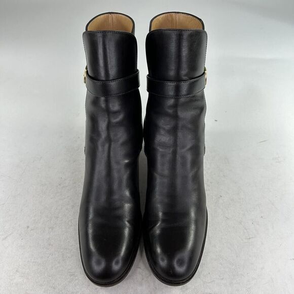 Salvatore Ferragamo Womens Leather Strappy Buckle Ankle Boots US 7 AA Dark Brown - Picture 4 of 10